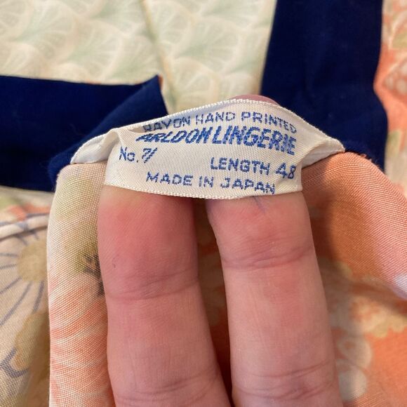 Vintage 50s Arldon Lingerie Red Floral Kimono Made in Japan OS S M L XL - Picture 6 of 8